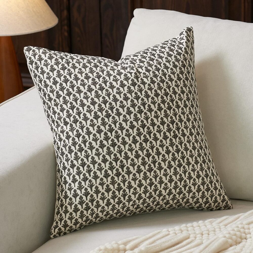 9925 Floral Pillow Covers 20x20 Pillow Cover Block Print Couch Pillows